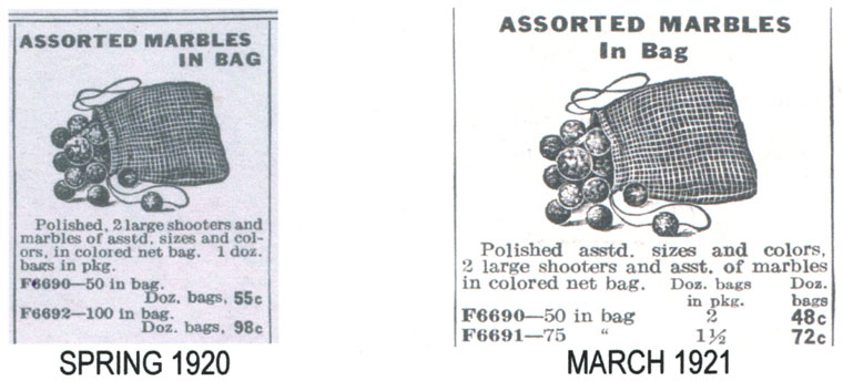Plate 3 Assorted Marble Bag Ads