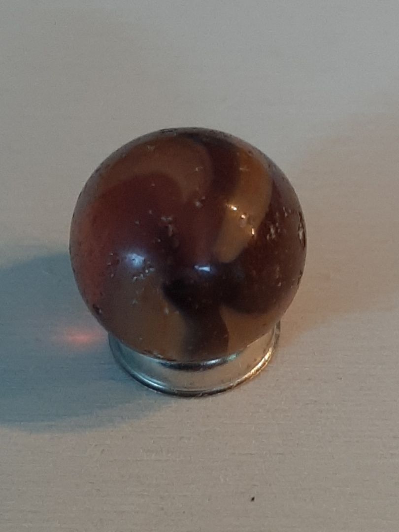 2 marbles....peltier maybe and a yellow unknown - Marble I.D.'s ...