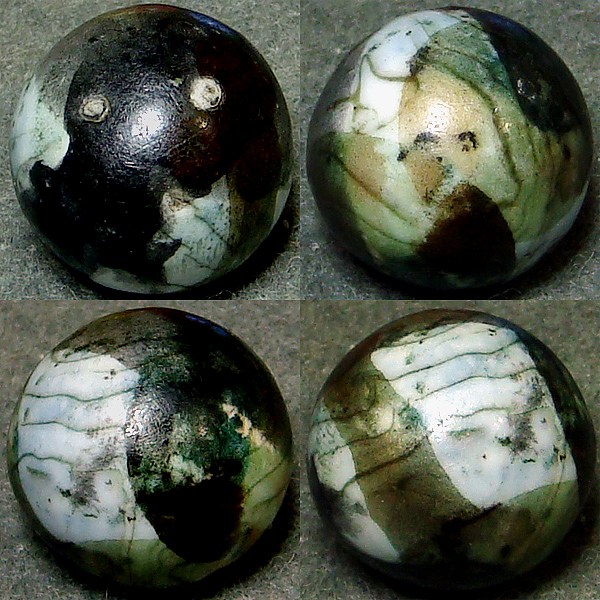 Ceramic marbles with stilt marks General Marble & Glass Chat Marble